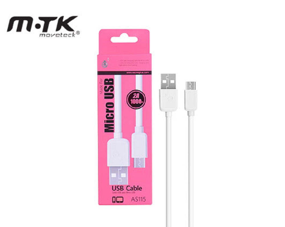 MTK ΚΑΛΩΔΙΟ MICRO USB 2.0 1M ΛΕΥΚΟ