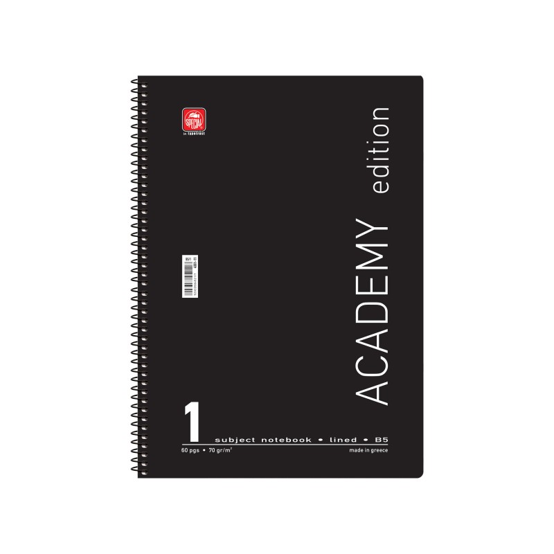 ΤΕΤΡΑΔΙΟ ΣΠΙΡΑΛ 1 ΘEMΑ ACADEMY 17X25 TYPOTRUST 
