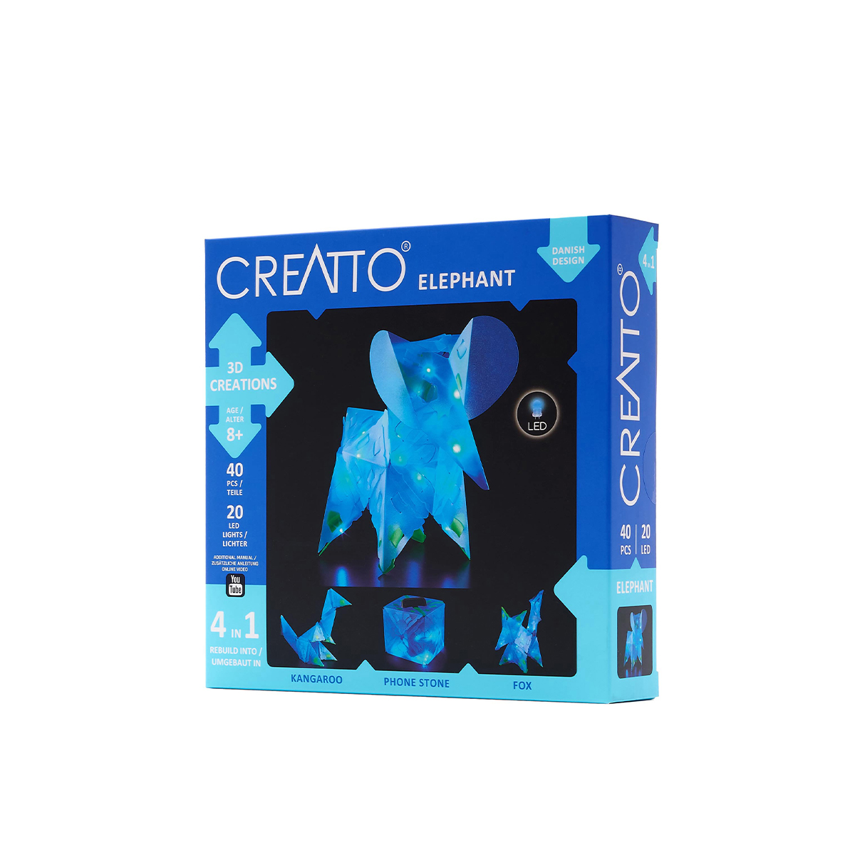 ΚΑΤΑΣΚΕΥΗ 3D ΜΕ LED 4 ΣΕ 1 ΕΛΕΦΑΝΤΑΣ CREATTO 