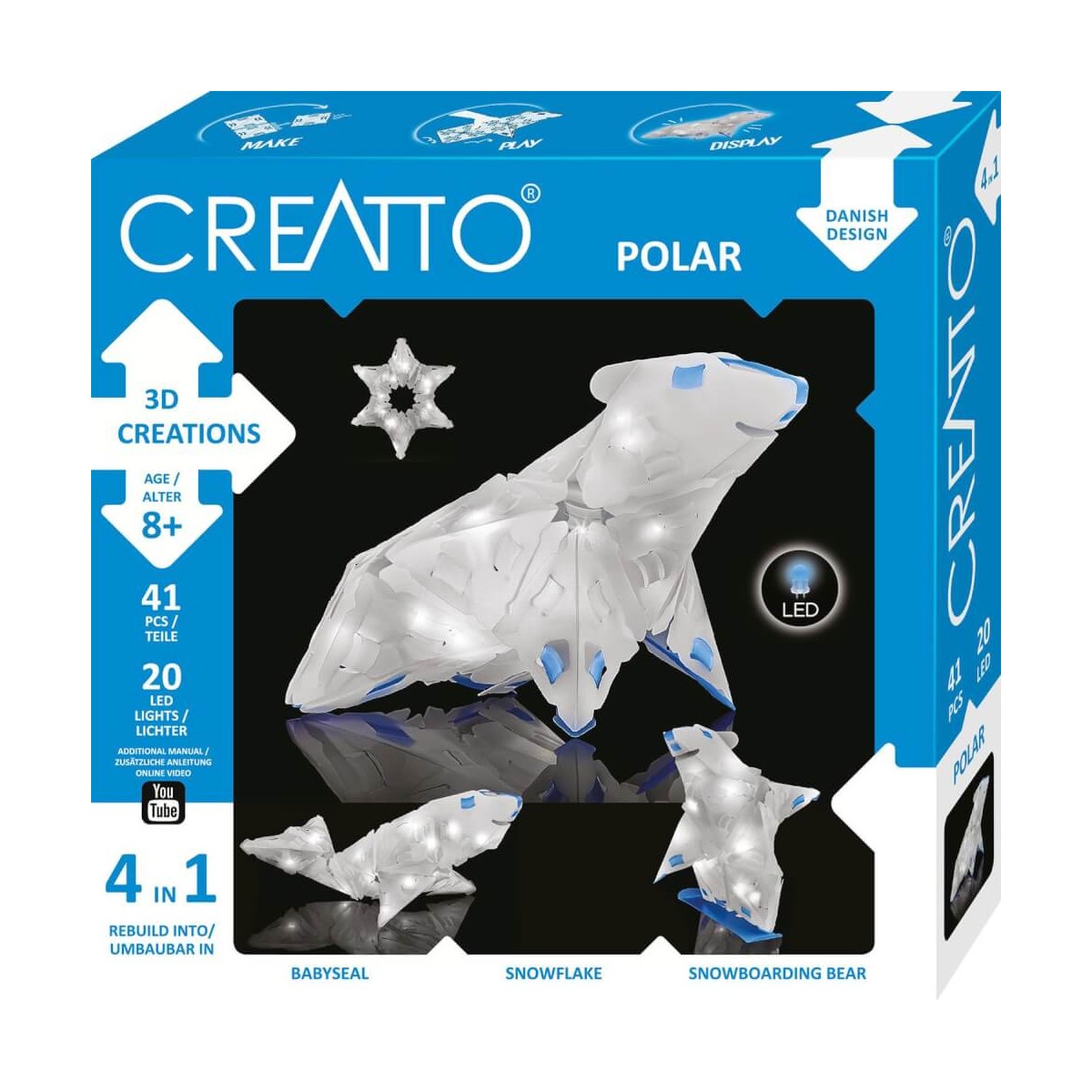 ΚΑΤΑΣΚΕΥΗ 3D ΜΕ LED 4 ΣΕ 1 ΠΟΛΙΚΗ ΑΡΚΟΥΔΑ CREATTO 